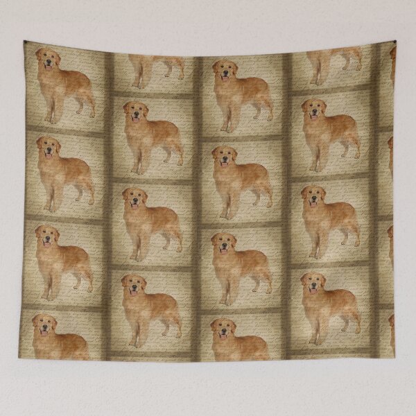 Item preview, Golden dog on soft calligraphy background designed and sold by AnnaB264.