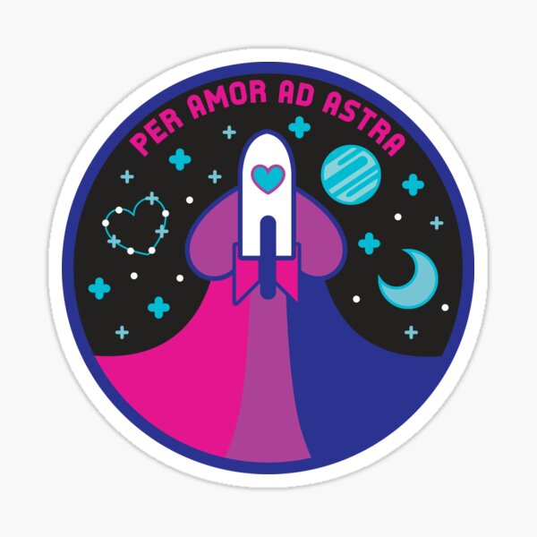 Vista previa del artículo con la obra «Orgullo espacial: bandera bisexual», diseñado y vendido por Wandering Kotka.