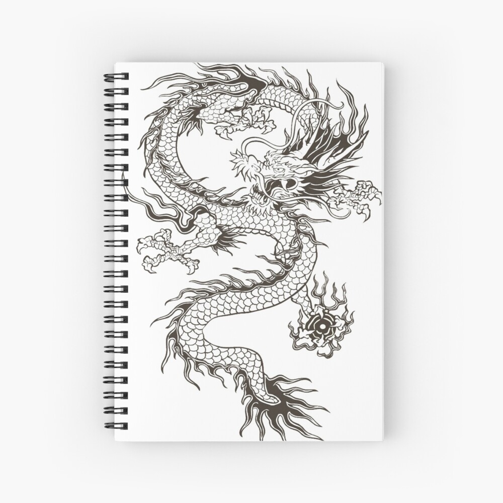 Traditional Chinese Dragon Tattoo Shirt Spiral Notebook By Moussa09sm Redbubble