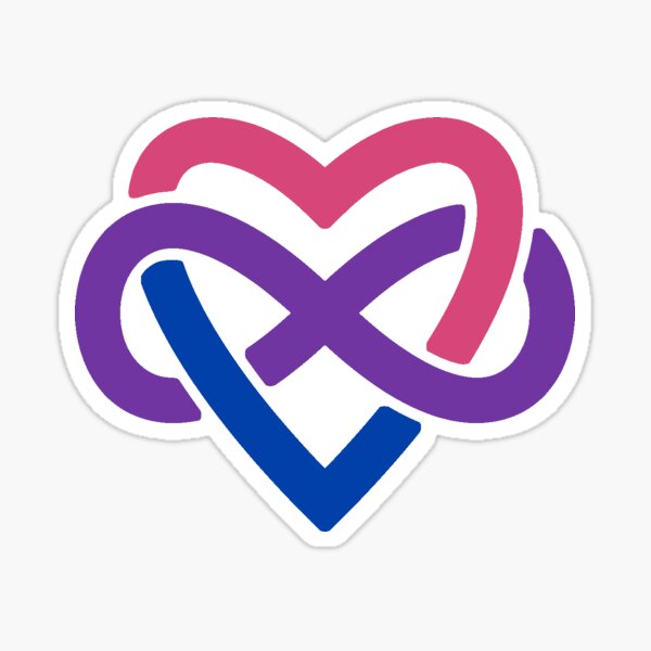Polyamory symbol in bisexual colors Sticker
