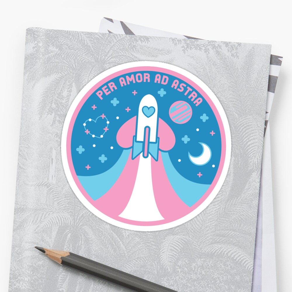 Space Pride Transgender Flag Sticker By Wanderingkotka Redbubble 9538