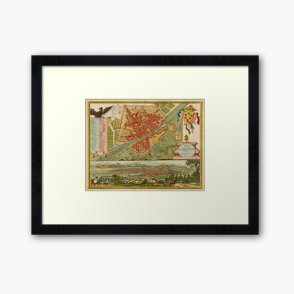 Item preview, Vintage Map of Florence Italy (1731) designed and sold by BravuraMedia.