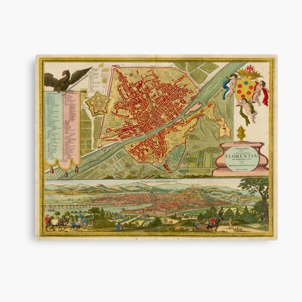 Item preview, Vintage Map of Florence Italy (1731) designed and sold by BravuraMedia.