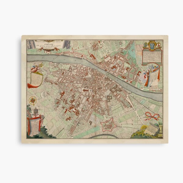 Item preview, Vintage Florence Italy Map (1755) designed and sold by BravuraMedia.