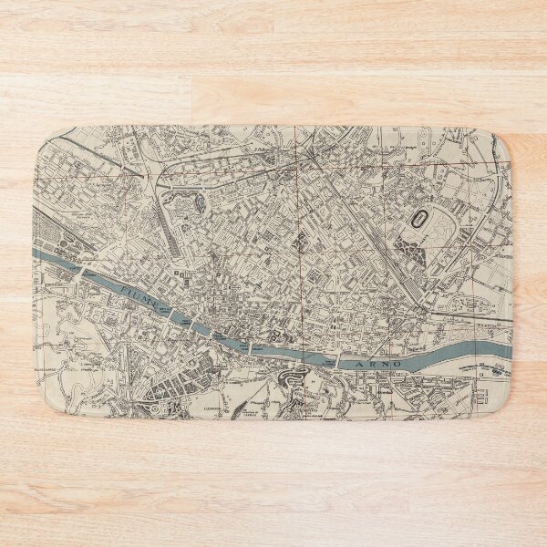 Item preview, Vintage Florence Italy Map (1943) designed and sold by BravuraMedia.