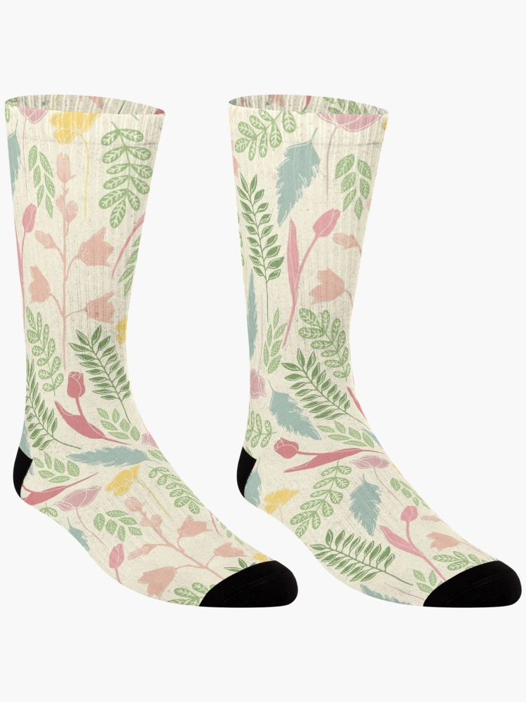 Thumbnail 3 of 5, Socks, Spring - Floral pattern designed and sold by CLPDesignLab.