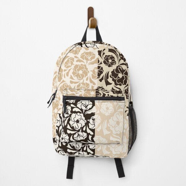 Item preview, French tiled Beige and Brown Neutrals Floral design designed and sold by DavJen.