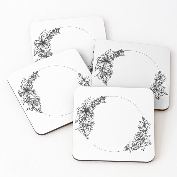 Item preview, MONOCHROME FLOWER WREATH designed and sold by Jenna Hilton Doodles.