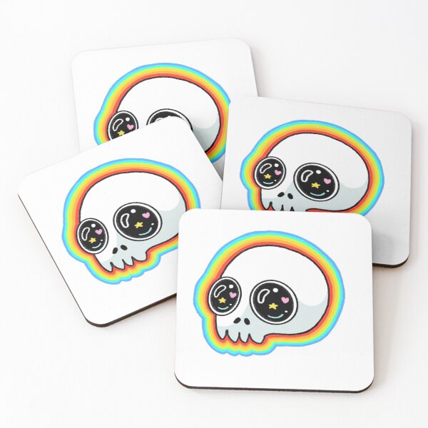 Item preview, cute rainbow kawaii skull designed and sold by itspeepoh.