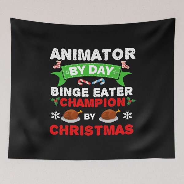 Item preview, Animator by day Binge Eater by Christmas Xmas designed and sold by losttribe.