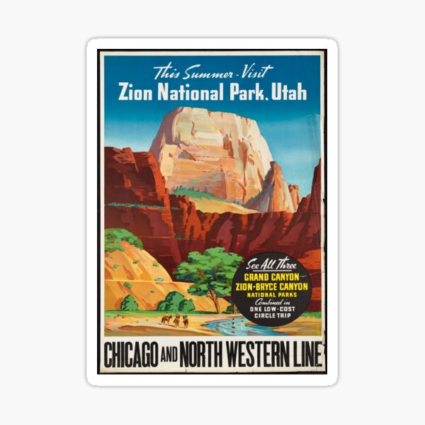 Artikel-Vorschau von Vintage Reiseposter: Zion Nationalpark, designt und verkauft von Vintage Vibes.