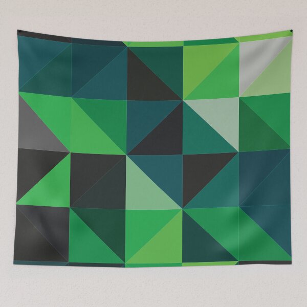 Item preview, Green Abstract triangle modern minimalistic pattern designed and sold by lordthebeard.