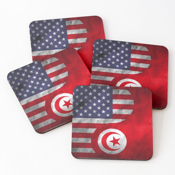 Item preview, USA and Tunisia Dual Flag Yin Yang Combination designed and sold by ockshirts.