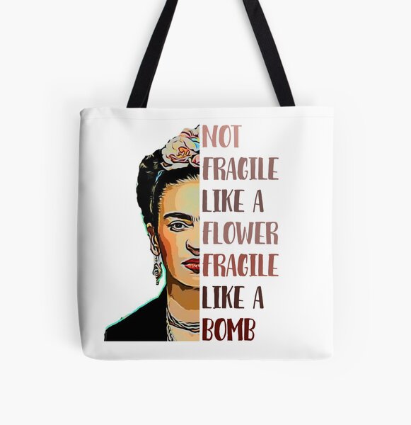 FRIDA KAHLO - Pas fragile comme une fleur Tote bag doublé