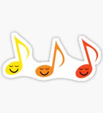 Happy, funny musical notes sticker Sticker