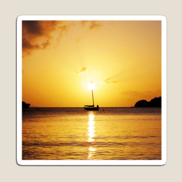 Watercolor People in Nature, NSS, Sailboat 06, St John, USVI Magnet