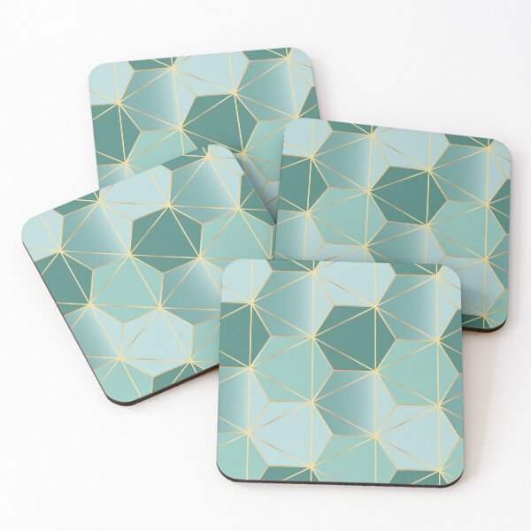 Item preview, cool mint and gold honeycomb pattern designed and sold by PerfectTees03.