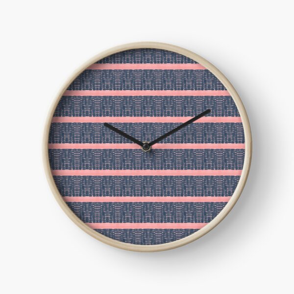Grey pattern stripes Clock