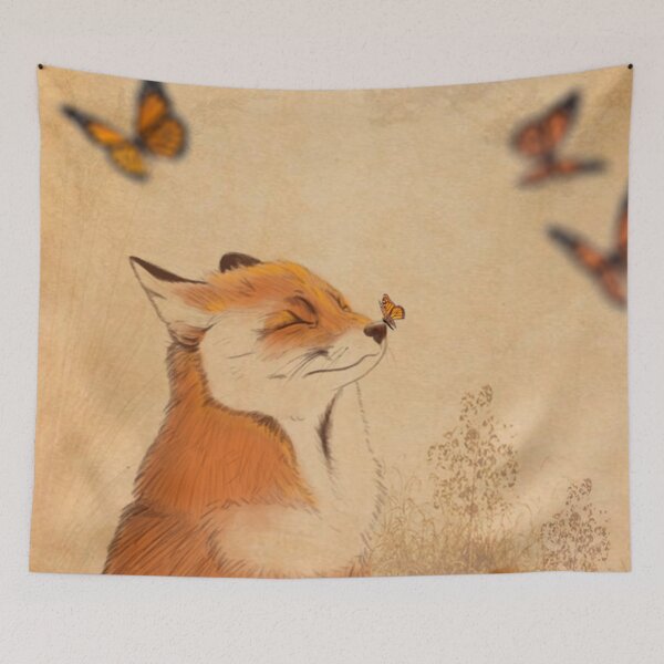 Item preview, Fox and butterfly designed and sold by ClaraLusso.