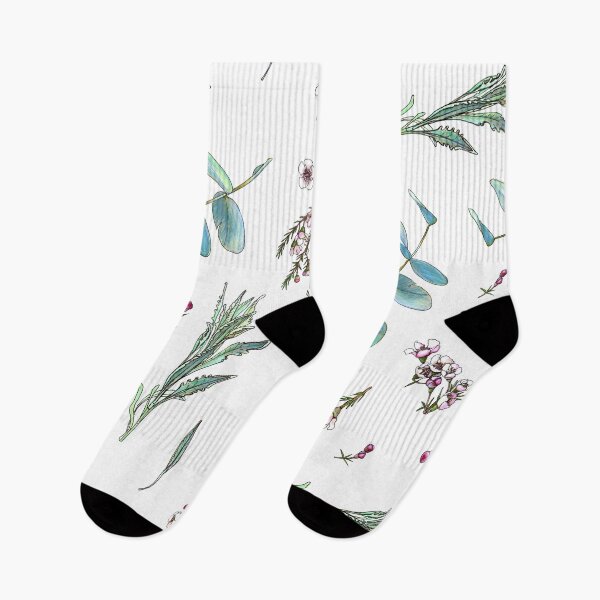 Item preview, Waxflower, silver-leaf stringybark and lavender leaves pattern designed and sold by stasia-ch.