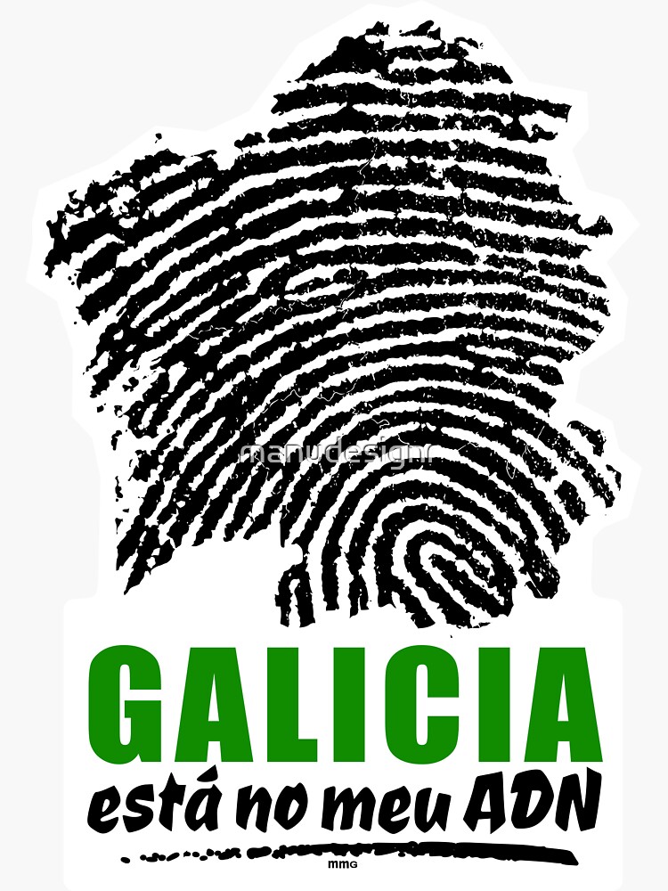 Mapa Galicia. Pegatina Galiza. Está no meu ADN. de manudesignr