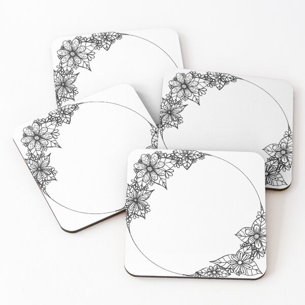 Item preview, MONOCHROME FLOWER WREATH designed and sold by Jenna Hilton Doodles.