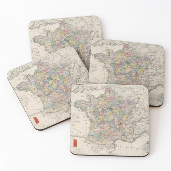 Item preview, Vintage France Map (1842) designed and sold by BravuraMedia.