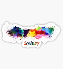 Sydney skyline in watercolor Sticker