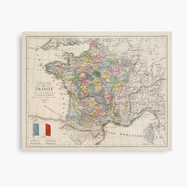 Item preview, Vintage France Map (1842) designed and sold by BravuraMedia.