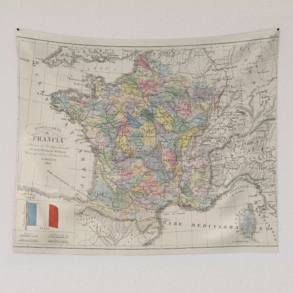 Item preview, Vintage France Map (1842) designed and sold by BravuraMedia.