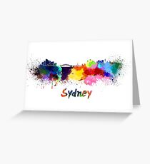 Sydney skyline in watercolor Greeting Card