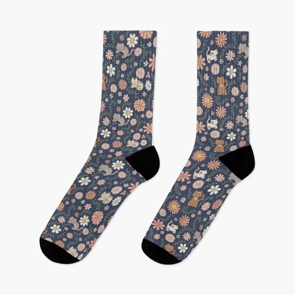 Item preview, Flower Meower (Navy) designed and sold by maddidoodles.