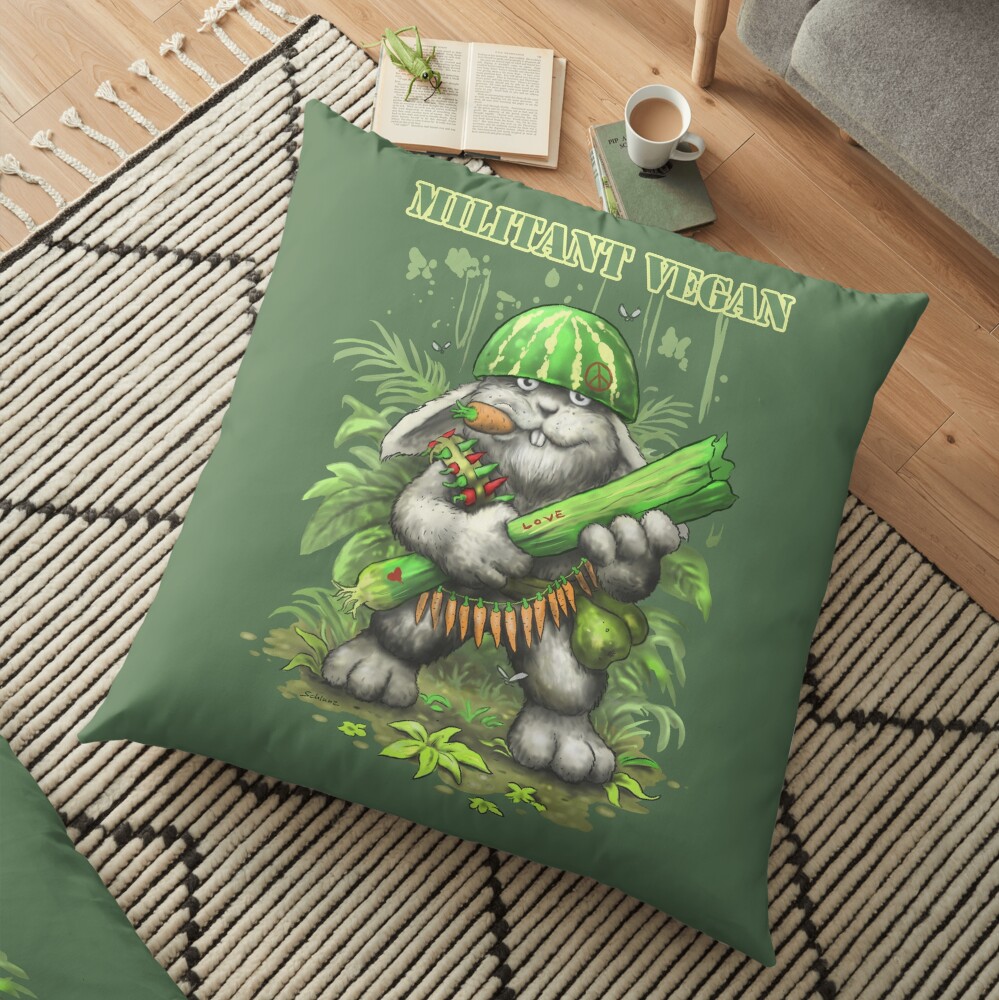 Militant Vegan Bodenkissen