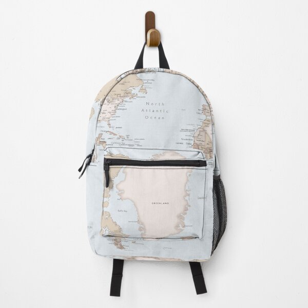 Item preview, Blue and brown detailed world map, Renisha designed and sold by blursbyai.
