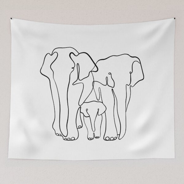 Item preview, Elephants family in black designed and sold by SibMa.