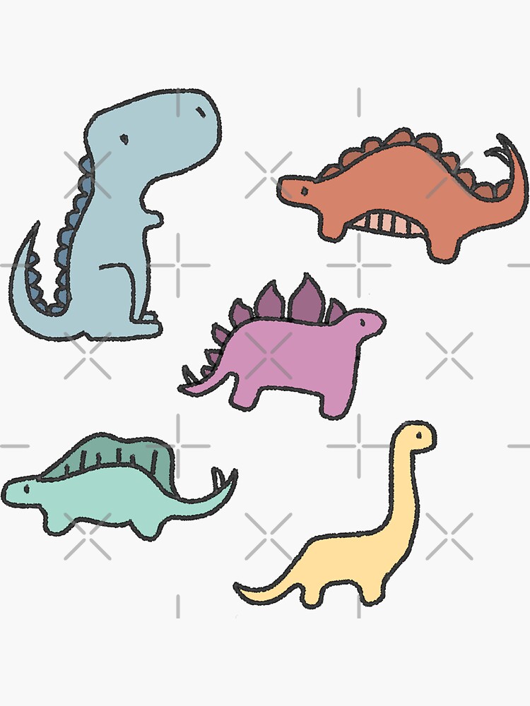 Dino Sticker Pack, Dinosaur Stickers, Water Bottle Stickers, Colorful  Dinosaurs, Laptop Decal, Stickers for Phone Cases, Dino Lover 