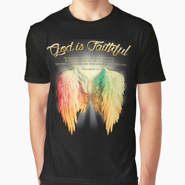 God is Faithful, Scripture Shirts, Christian T Shirts, Psalm 91:7, Inspirational Shirt, Christian Gifts, Faith Shirt, Bible Verse, God Shirt Graphic T-Shirt