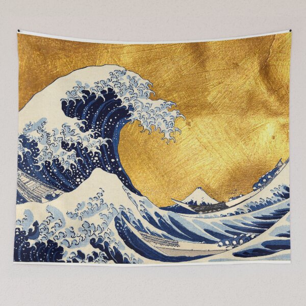 Item preview, The Great Wave Off Kanagawa by Hokusai - Golden version designed and sold by DejaVuStudio.