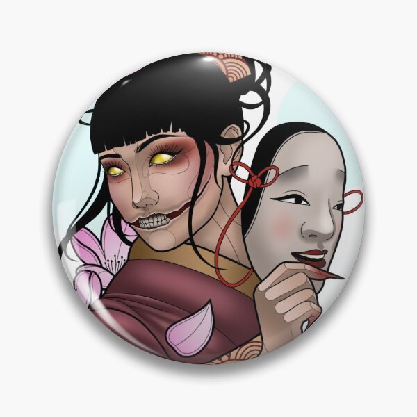 Kuchisake Onna Pins And Buttons Redbubble