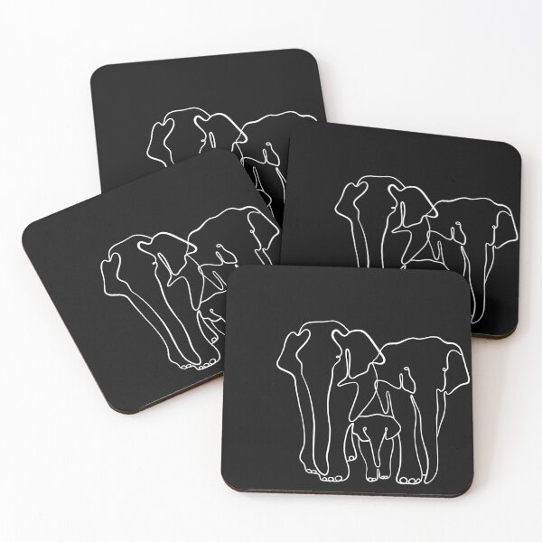 Item preview, Elephants family in white designed and sold by SibMa.