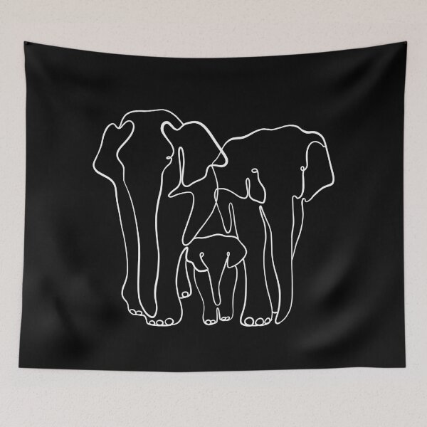 Item preview, Elephants family in white designed and sold by SibMa.