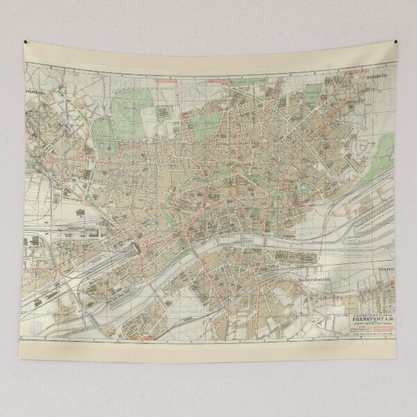 Item preview, Vintage Map of Frankfurt Germany (1910) designed and sold by BravuraMedia.