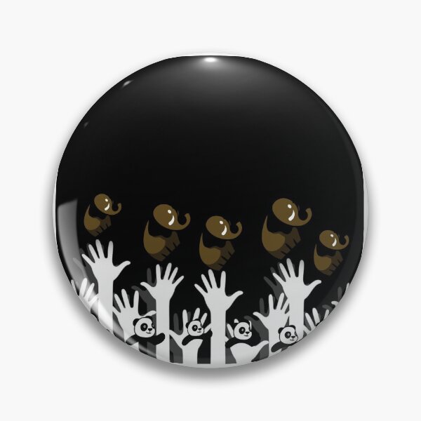 Hand jump elephant logo Pin