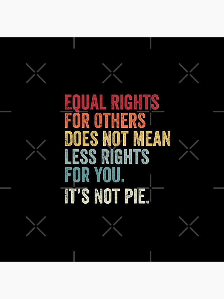 Disover equal rights for others does not mean less rights for you its not pie Pin Button