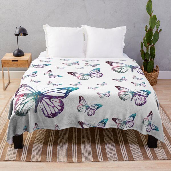 Monarch Galaxy Pattern Throw Blanket