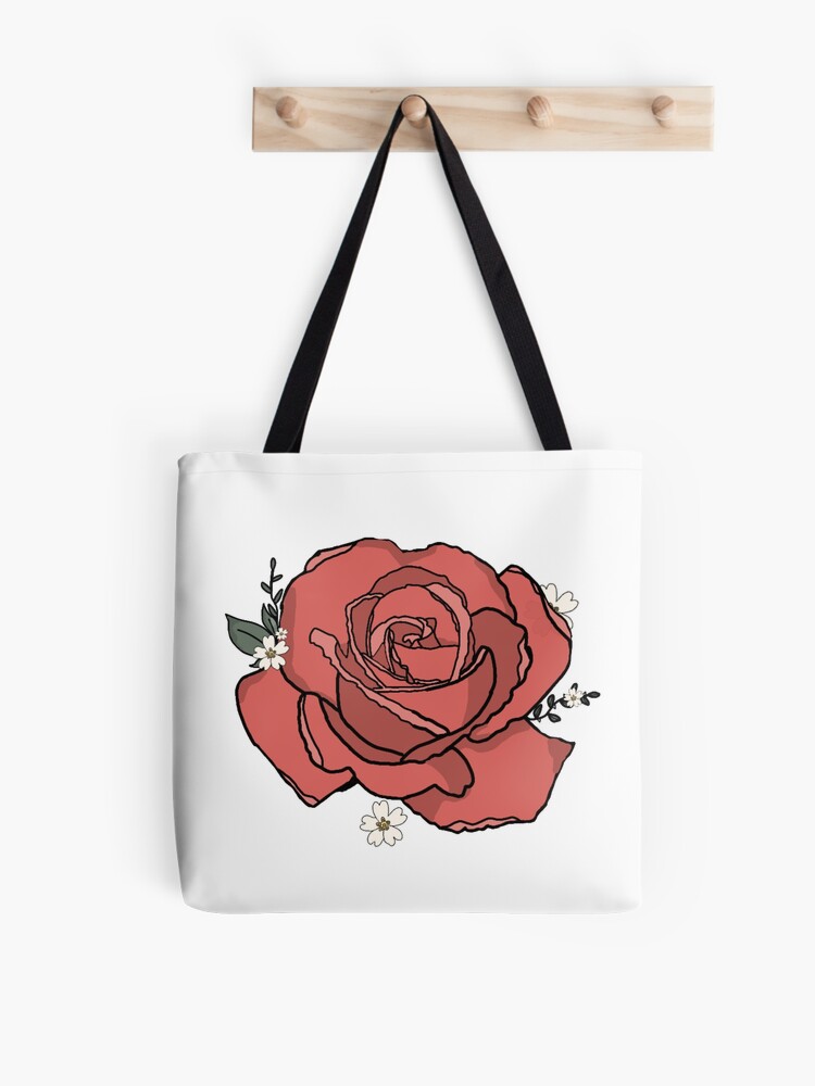 Pink Roses Tote ∙ Floral Tote ∙ Pink Roses Pattern outlet ∙ Roses Illustrated Tote Bag ∙ Commuter Office Tote∙ Diaper Bag ∙ Bohemian Floral Pattern