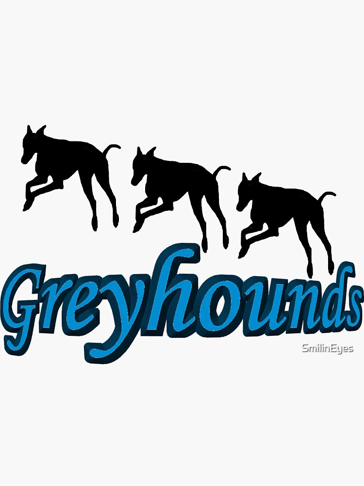 "Trio Of Leaping Greyhound Silhouettes" Sticker for Sale by SmilinEyes