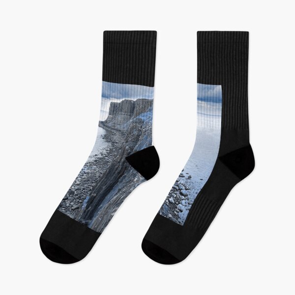 Item preview, symmetric waterfalls island of Skye Scotland. sea and cloudy sky designed and sold by Flavio Vieri.