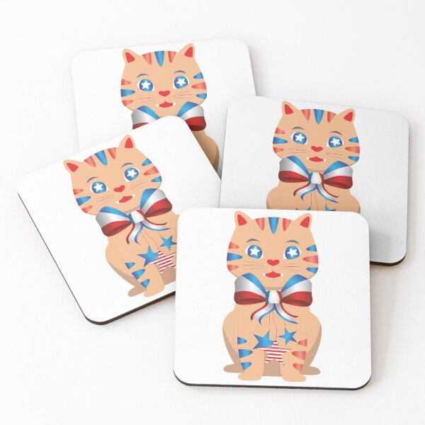 Item preview, sweet cat  american flag independance day designed and sold by KIWI200ART.