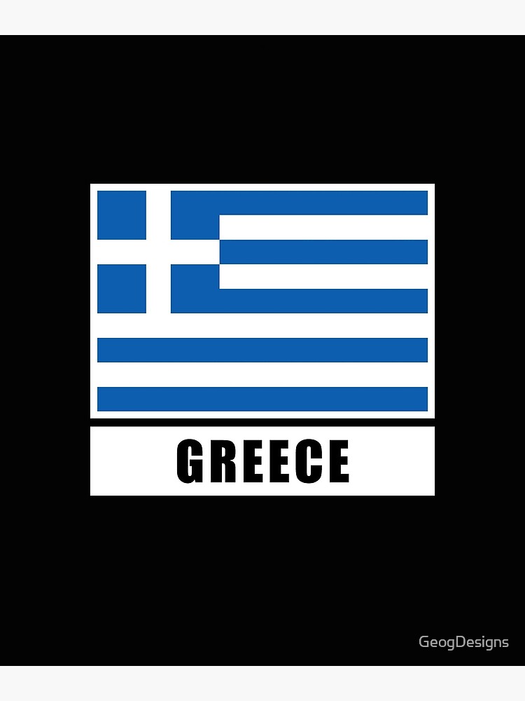 Poster mit Griechenland Fahne Flagge Greece von GeogDesigns